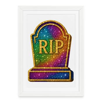 Galactic RIP Tombstone Glitter - Framed poster (27 × 37 cm) - white - Front