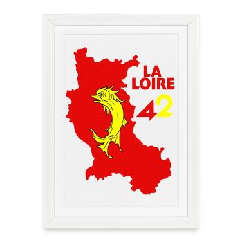 La Loire 42  - Affiche encadrée (27 × 37 cm) - blanc - Devant