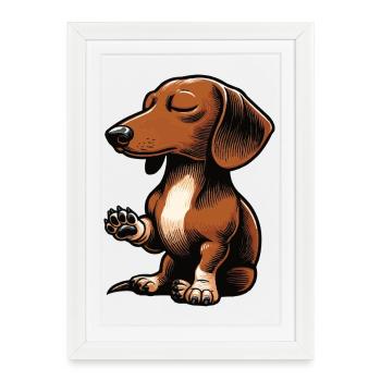 Teckel, Propriétaire de teckel, Amoureux du teckel, Teckel - Affiche encadrée (27 × 37 cm) - blanc - Devant