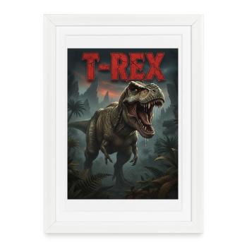 T-Rex - Affiche encadrée (27 × 37 cm) - blanc - Devant
