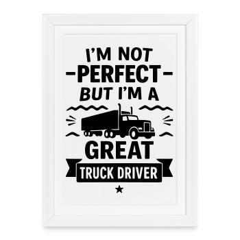 Super Truck Driver Vie sur la route - Affiche encadrée (27 × 37 cm) - blanc - Devant