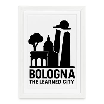 Bologna Italy Silhouette - Framed poster (27 × 37 cm) - white - Front