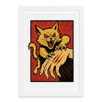 Crimson Claw Chat Assaut - Affiche encadrée (27 × 37 cm) - blanc - Devant