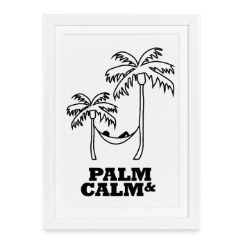 Palm Calm Palm Canopy Hammock - Framed poster (27 × 37 cm) - white - Front
