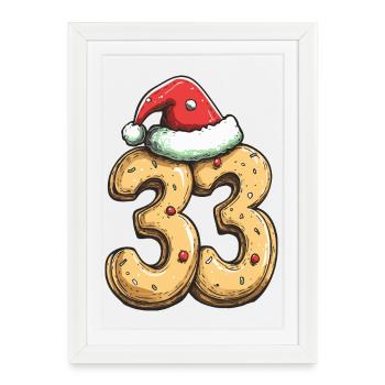 33 Number Cookie Christmas - Framed poster (27 × 37 cm) - white - Front