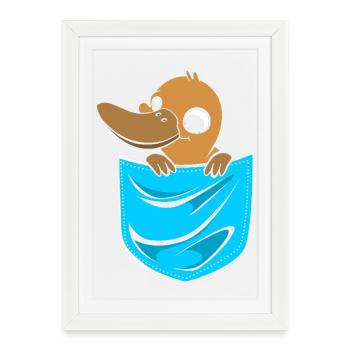 Ornithorynque Ornithorynque Ornithorynque - Affiche encadrée (27 × 37 cm) - blanc - Devant
