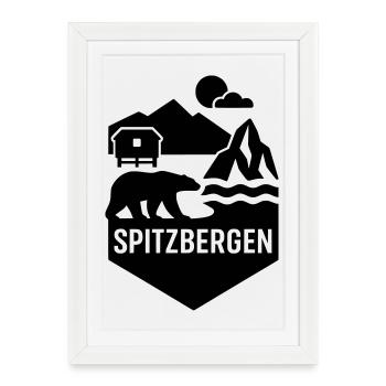 Svalbard Norway Silhouette - Framed poster (27 × 37 cm) - white - Front