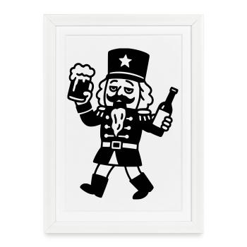 Vin chaud alcool Noël Casse-Noisette - Affiche encadrée (27 × 37 cm) - blanc - Devant