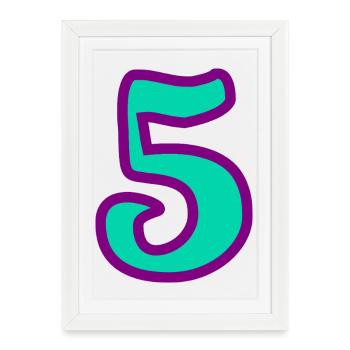 5. ANNIVERSAIRE. 5 ANS. 5e ANNIVERSAIRE - Affiche encadrée (27 × 37 cm) - blanc - Devant