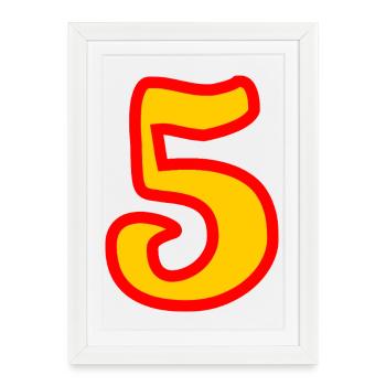 5. ANNIVERSAIRE. 5 ANS. 5e ANNIVERSAIRE - Affiche encadrée (27 × 37 cm) - blanc - Devant
