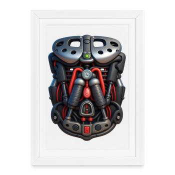 CYBORG ARMOR - baby & kids - Affiche encadrée (27 × 37 cm) - blanc - Devant
