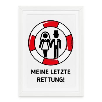 Mon dernier recours ! (Mariage des jeunes mariés / POS3C) - Affiche encadrée (27 × 37 cm) - blanc - Devant