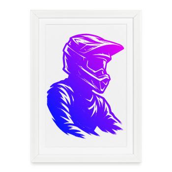 Œuvres propres de motocross pour le motocross - Affiche encadrée (27 × 37 cm) - blanc - Devant