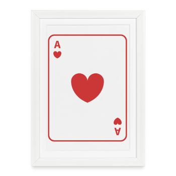 As de cœur rouge - Affiche encadrée (27 × 37 cm) - blanc - Devant