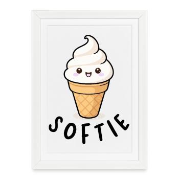 Softie Softeis Lover Eiscreme Icon Geschenk - Affiche encadrée (27 × 37 cm) - blanc - Devant