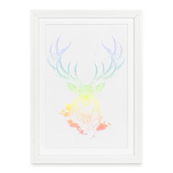 Rainbow Deer Nebula Spectrum - Framed poster (27 × 37 cm) - white - Front