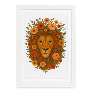 Halo de la Fleur du Lion en Floraison - Affiche encadrée (27 × 37 cm) - blanc - Devant