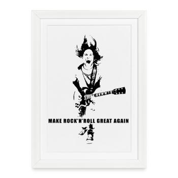 Make Rock'n'Roll Great Again - Affiche encadrée (27 × 37 cm) - blanc - Devant