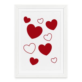 rotes herz rot Geschenk Valentinstag - Gerahmtes Poster (27 × 37 cm) - Weiß - Vorne