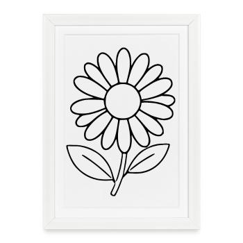 Flower Black Black Flower Flowers Daisies - Framed poster (27 × 37 cm) - white - Front
