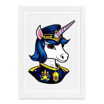 Police Unicorn - Framed poster (27 × 37 cm) - white - Front