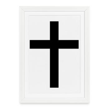 Jesus Cross Black - Framed poster (27 × 37 cm) - white - Front
