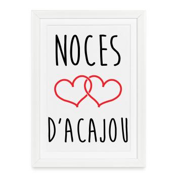 noces d'acajou 27 ans de mariage - Affiche encadrée (27 × 37 cm) - blanc - Devant