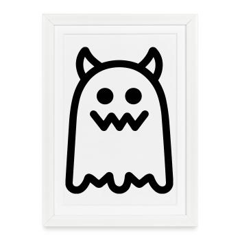 monstre - Affiche encadrée (27 × 37 cm) - blanc - Devant
