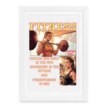 FitnessGirl2 - Affiche encadrée (27 × 37 cm) - blanc - Devant
