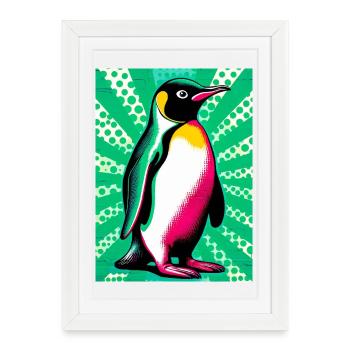 pingouin - Affiche encadrée (27 × 37 cm) - blanc - Devant