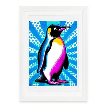 pingouin - Affiche encadrée (27 × 37 cm) - blanc - Devant