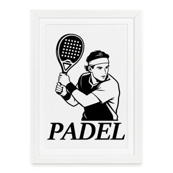 Joueur de padel - Affiche encadrée (27 × 37 cm) - blanc - Devant
