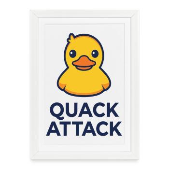 Quack Attack Rubber Duck Graphic - Framed poster (27 × 37 cm) - white - Front