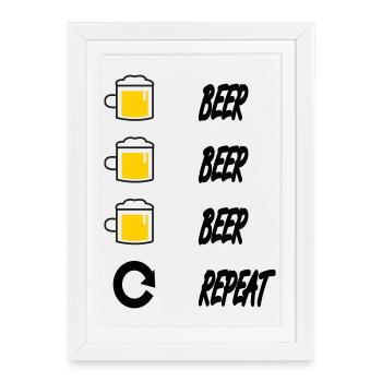 beer beer beer repeat - Framed poster (27 × 37 cm) - white - Front