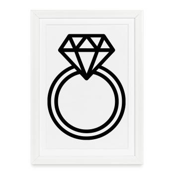 wedding ring, - Framed poster (27 × 37 cm) - white - Front