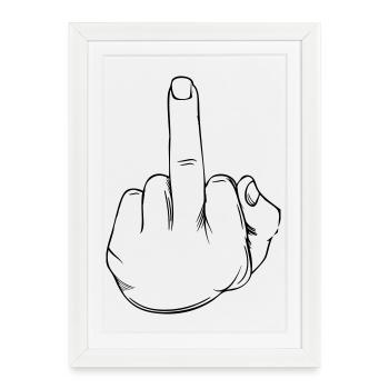 Middle finger statement - Framed poster (27 × 37 cm) - white - Front