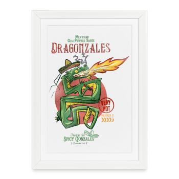 Dragonzales Spicy Green Dragon - Framed poster (27 × 37 cm) - white - Front