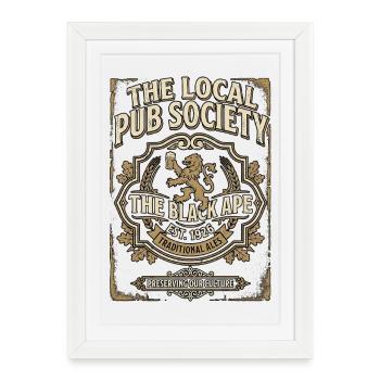Ami du pub local - Affiche encadrée (27 × 37 cm) - blanc - Devant