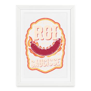 Roi de la Saucisse - Affiche encadrée (27 × 37 cm) - blanc - Devant