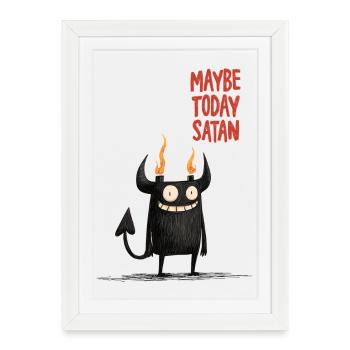 Peut-être Satan aujourd’hui - Affiche encadrée (27 × 37 cm) - blanc - Devant