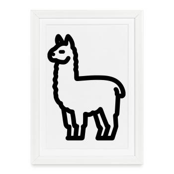 Baby Llama - Framed poster (27 × 37 cm) - white - Front