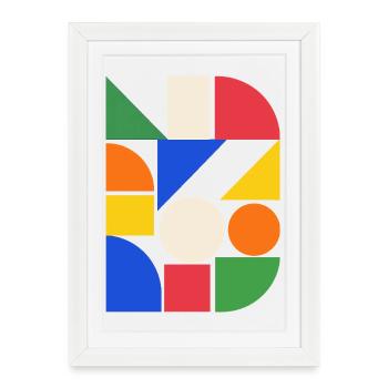 Geometric Color Blocks Mosaic - Framed poster (27 × 37 cm) - white - Front