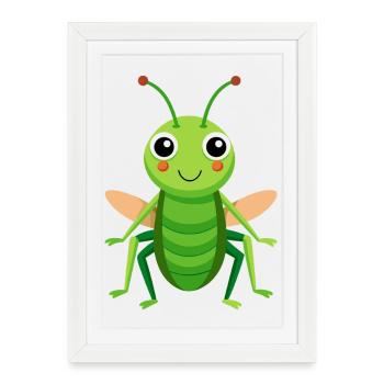 Cricket mignon - Affiche encadrée (27 × 37 cm) - blanc - Devant