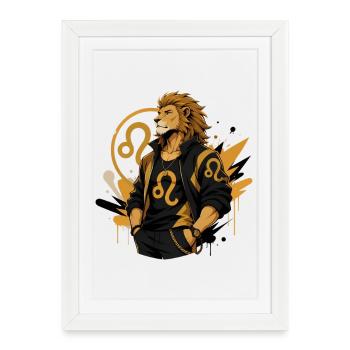 Leo Man – Astrology Gift - Framed poster (27 × 37 cm) - white - Front