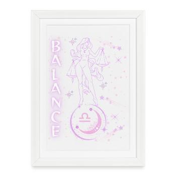 Balance Femme – Cadeau Astrologie - Affiche encadrée (27 × 37 cm) - blanc - Devant