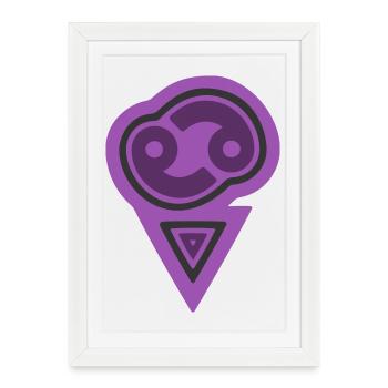 Zodiac Tribal Cancer and Water - Framed poster (27 × 37 cm) - white - Front