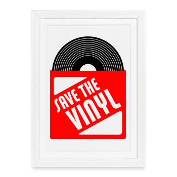 save the vinyl - Affiche encadrée (27 × 37 cm) - blanc - Devant