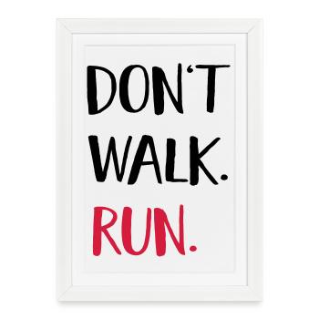 courir - Affiche encadrée (27 × 37 cm) - blanc - Devant