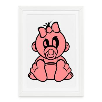 little girl - Framed poster (27 × 37 cm) - white - Front