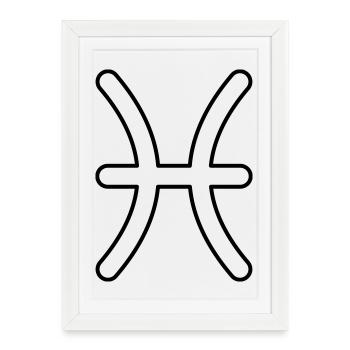 Pisces zodiac constellation zodiac sign - Framed poster (27 × 37 cm) - white - Front
